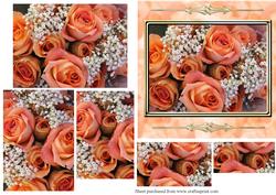 Peach Roses Pyramid Quick Card Front