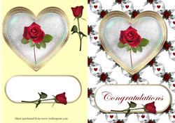 Rose in Heart Decoupage Quick Card Front