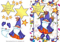 Have a Wizard Birthday! Decoupage Quick Card Front