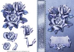 Ribbon & Roses Decoupage Quick Card Front