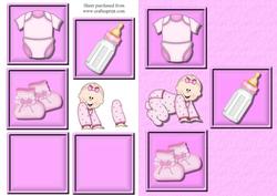 Baby Girl Decoupage Quick Card Front