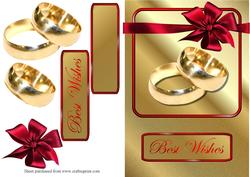 Golden Rings Decoupage Quick Card Front