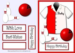 Bowling Decoupage Quick Card Front