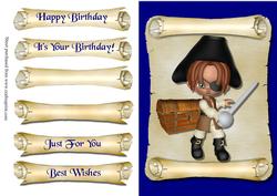 A Pirates Life for Me Decoupage Quick Card Front