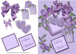 Lovely Lilac Decoupage Quick Card Front