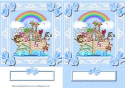 Baby Boy Noahs Ark Decoupage Quick Card Front