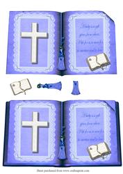 Christening Book Decoupage Quick Card Front