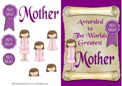 Worlds Greatest Mother Decoupage Quick Card Front