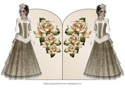 Lady & Roses Shaped Quick Card