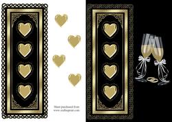 Golden Hearts Decoupage Quick Card Front