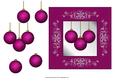 Pink Baubles for Christmas Square Quick Card with Decoupage