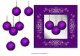 Mauve Baubles for Christmas Square Quick Card with Decoupage