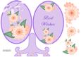 Peach Floral Plate Quick Card with Stand