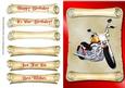 Motorcycle on Scroll Decoupage Quick Card Front