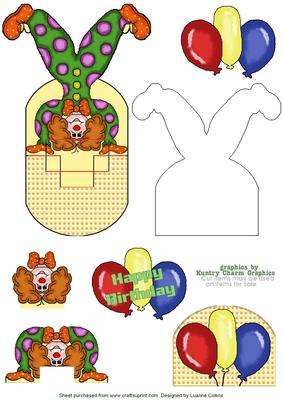 Clown Birthday Popup Card