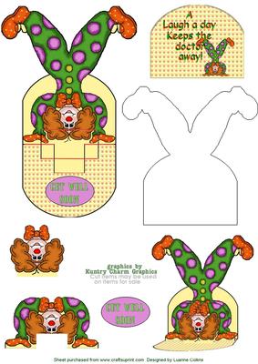 Clown Get Well Popup Card