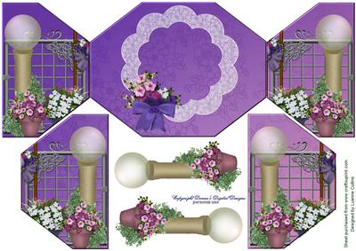 Gazing Ball Garden Gate Fold Card
