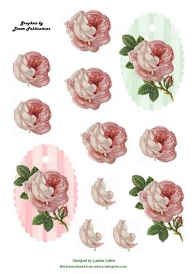 Cottage Rose Tags