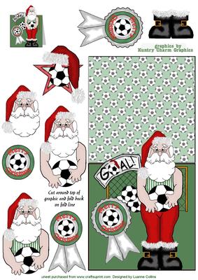 Kickin' Santa Over the Top Card