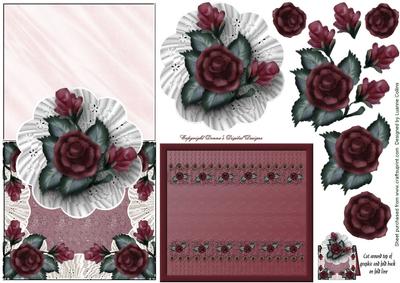 Vintage Rose Lace Over the Top Card