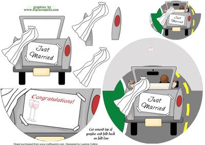 Just Married Uk Congrats Over the Top Wobble Card