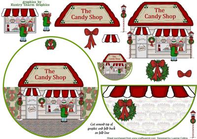 Christmas Candy Shop Wobble Over the Top Card
