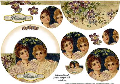 Vintage Friends Wobble Over the Top Card