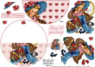 Birthday Shoppin No-hole Wobble Card