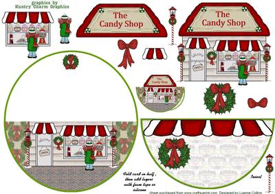 Christmas Candy Shop No-hole Wobble Card