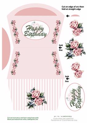 Birthday Rose Purse Card