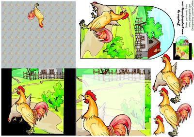 Rooster Hen No Hole Over the Top
