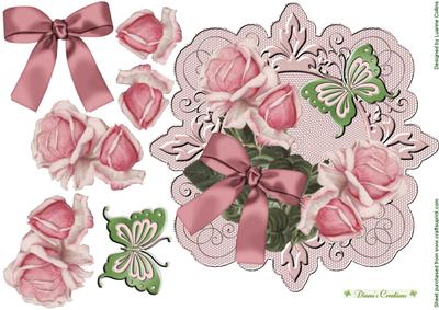 Rosebud Lace Card Topper
