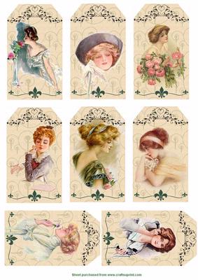 Vintage Lady Tags