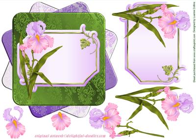 Satin and Iris Twisted Card Front