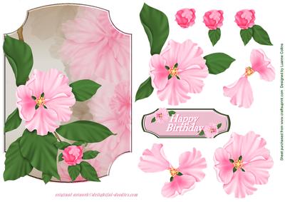 Blossoming Pink Birthday Card Front