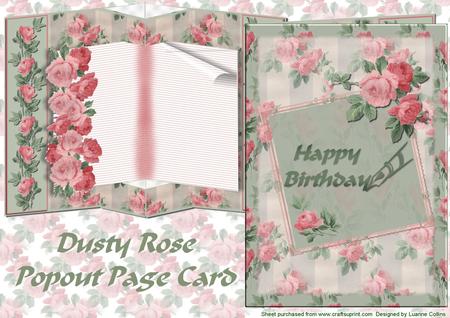 Dusty Rose Popout Page Card