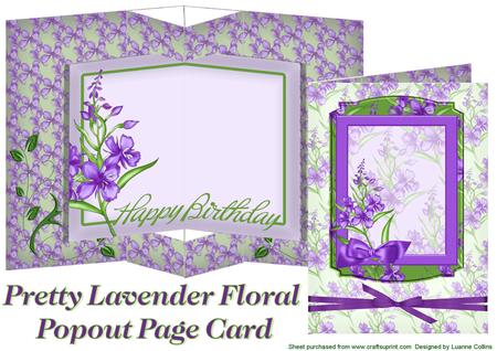 Pretty Lavender Floral Popout Page Card