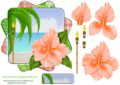 Tiki Hibiscus Twisted Card Topper