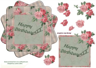 Dusty Rose Twisted Card Topper