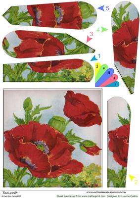 Oriental Poppy Fan Pyramage Topper