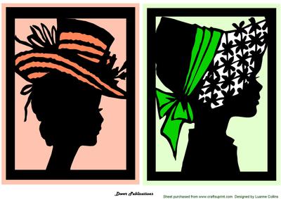 Vintage Ladies Silhouette 1 Card Topper