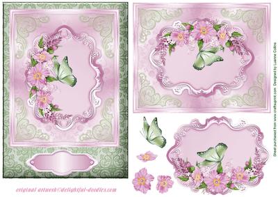 Pink Butterfly Bouquet Card Front