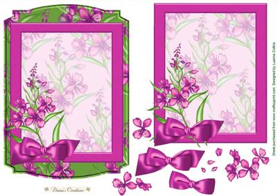 Pretty Fuschia Floral Frame Card