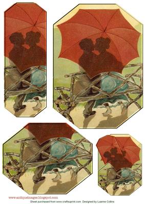Kiss in the Rain Bookmark Card Topper