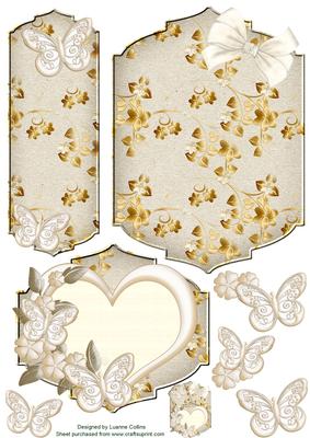 Heart and Gold Bookmark Card Topper