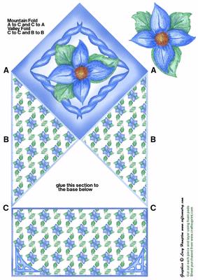 Blue Botanical Diamond Top Card