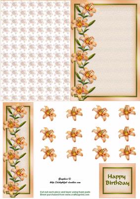 Orange Lily Card