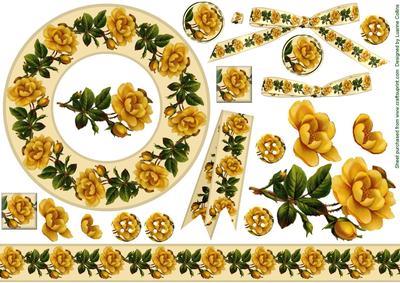 Yellow Rose Card Embellishments