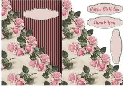 Roses and Stripes Card Topper