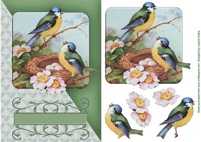 Birdsong Green Diagonal Card Topper